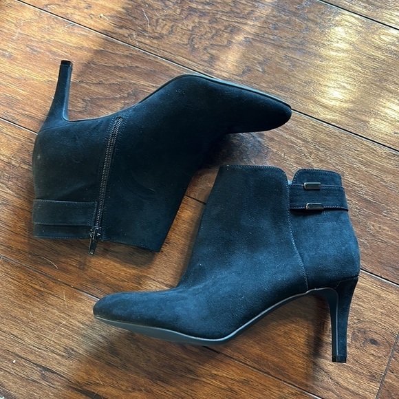 Alfani Womens Step 'N Flex Faust Booties Suede Almond Toe Ankle Fashion Boots - Picture 8 of 12